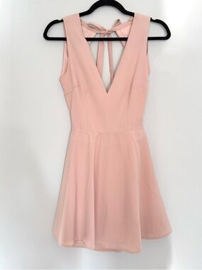 Tobi Blush Pink Sleeveless Mini Dress with Back Tie